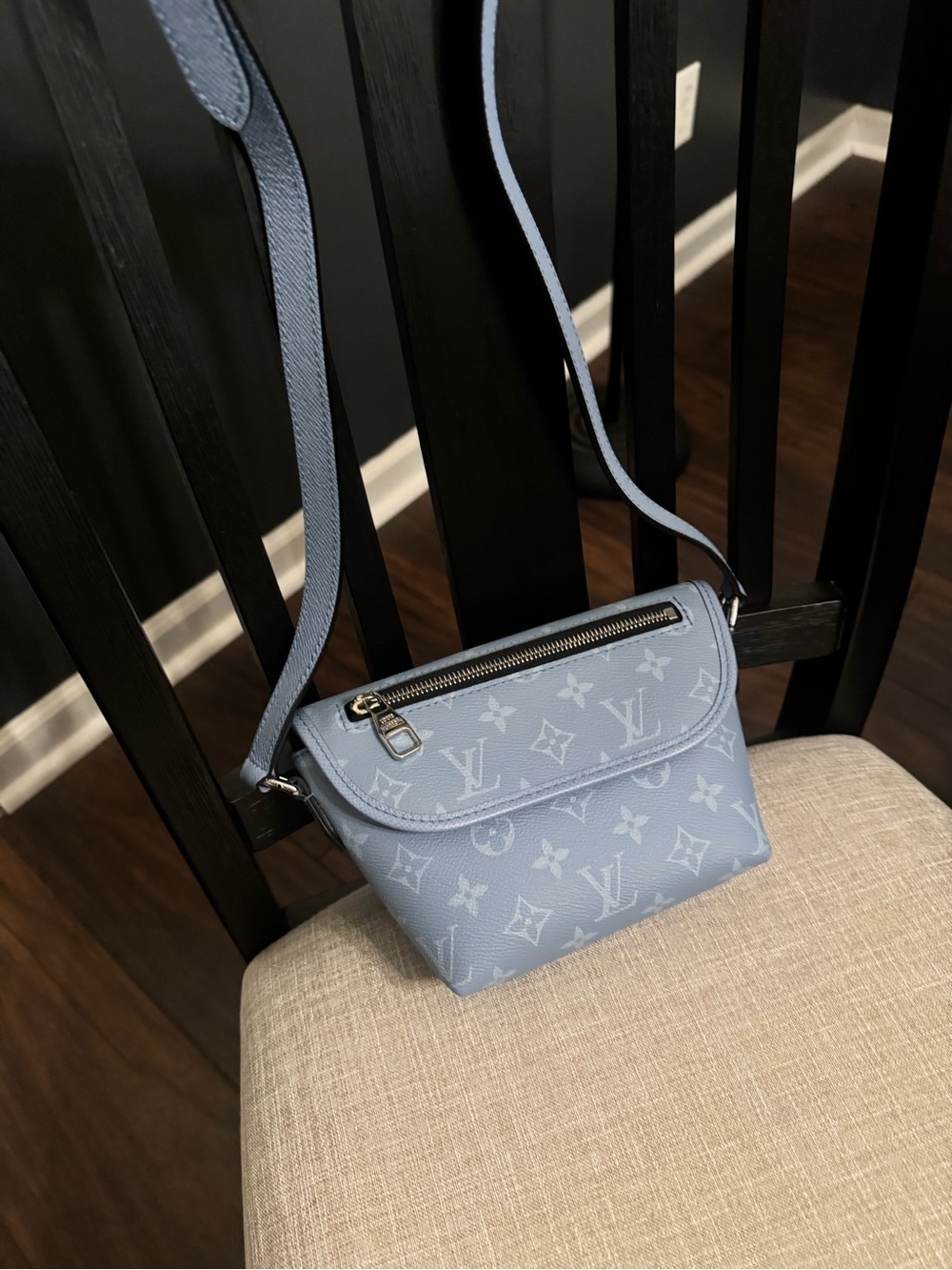 Louis Vuitton Light Blue Monogram Crossbody Bag